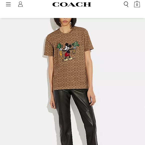 Disney X Coach Signature T Shirt, size small - Picture 3 of 5